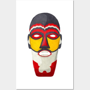 Watercolor tribal mask Posters and Art